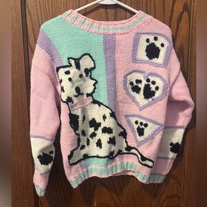 VTG Rare Sister Sister Pastel Dalmatian Sweater M
